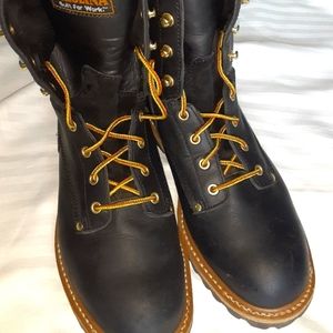 Mens Carolina 8 Inch Steel Toe Logger Black